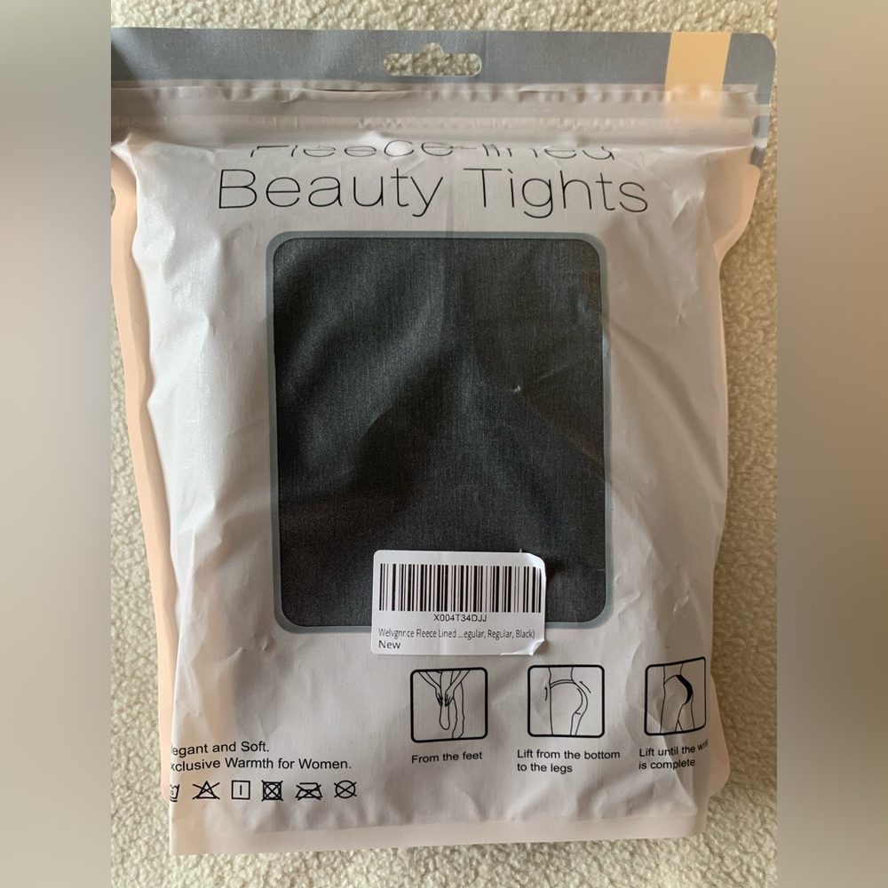 Fleece Lined Tights Leggings Women Black,Fleece Lined Tights Thermal Warm - Picture 2 of 3
